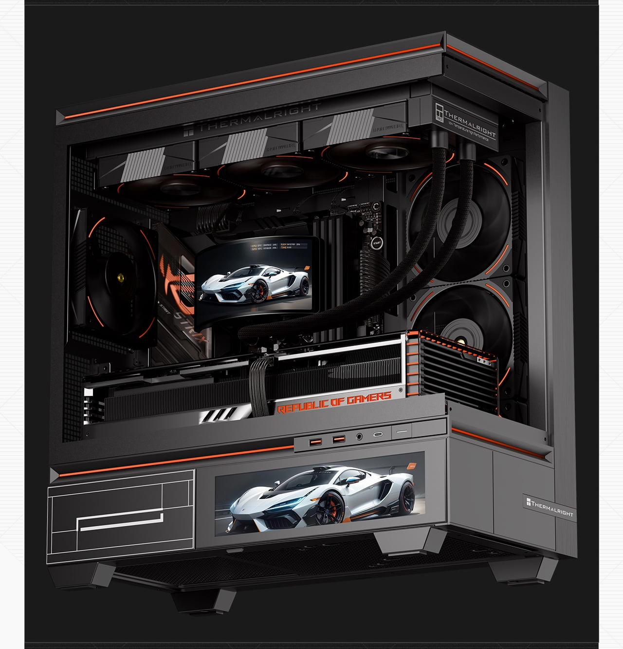 Thermalright Rainbow Vision 360 Turbo Argb Black Rainbow Vision Curved Screen Cooler Cpu Liquid  Cooler