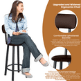 thumbnail image 4 of MIERES 35" Counter Height Dining Table Set, Kitchen Counter Height Table & 4 PU Leather Upholstered Stools with Backrest Space-Saving Dining Room Table Set for Small Space, 4 of 14
