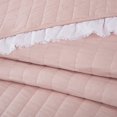 thumbnail image 6 of Chezmoi Collection Bonnie 3-Piece 100% Cotton Quilt Set King Size, Blush - Double Frayed Ruffled Edge Lightweight Pre-Washed Soft-Finished Cotton Bedspread for All Season, 6 of 9