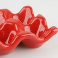 thumbnail image 4 of Ceramic Egg Holder 6 Cups Egg Tray Porcelain Fresh Egg Holder for Fridge Countertop Kitchen Storage (Red), 4 of 5