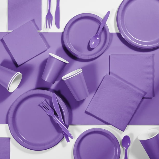 Amethyst Purple Party Supplies Kit for 24 Guests