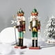 thumbnail image 1 of 2*Pintado a mano 30CM Cascanueces Marioneta Soldado Rey Cascanueces de madera Hombre Navidad Pequeño Ornamento, 1 of 4