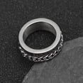 thumbnail image 5 of 14K White Gold Chain Spinner Finger Ring for Men Rotate Rotating Anxiety Fidget Rings Punk Rock Jewelry, 5 of 6