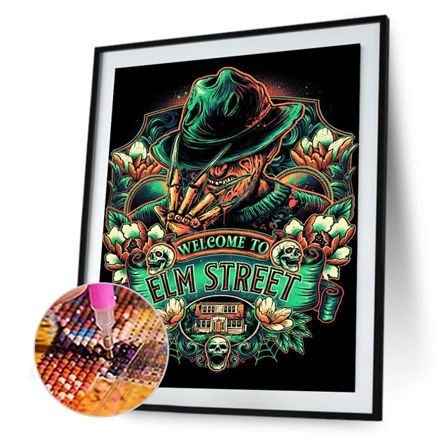 Cuadros Decorativos Elm Street Characters Series Kits de pintura de diamantes DIY Taladro redondo completo (sz1955) Tmvgtek embutido en tela