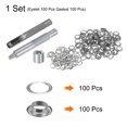 thumbnail image 3 of Unique Bargains 100pcs Grommet Tool Kit 8mm Grommet Eyelet Set with Hole Hollow Punch, Grommet Setter Tools, Silver Tone, 3 of 6