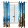 thumbnail image 3 of Seashell On The Beach Window Curtain Panels Grommet Blackout Curtains Blackout Curtains for Living Room, 3 of 7