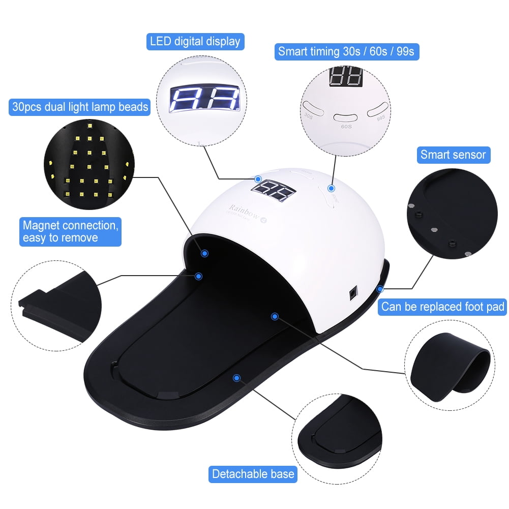 WALFRONT UV LED Nail Lamp Nail Dryer for Nail Gel Polish Curing with Smart Sensor Manicure Pedicure Tool, Slipper Shape Nail Dryer Lamp, Manicure Pedicure Tools