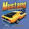 thumbnail image 6 of Wild Bobby, Ford Yellow Mustang Horsepower Cars and Trucks Men Graphic Tee, Vintage Heather Blue, XX-Large, 6 of 6