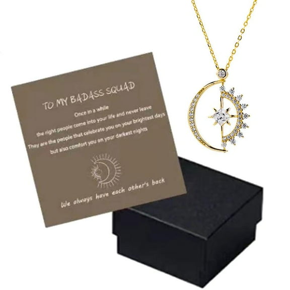 for Sun and Moon Heart Necklace Female European and American Ins Fashion Pendant Personality Niche Design Sense Necklace