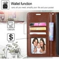 thumbnail image 4 of Starshop Case for Moto Edge 2021 +Glass Screen Protector Premium Leather Wallet Pocket Brown, 4 of 8