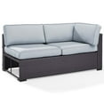 thumbnail image 1 of Crosley Furniture KO70129BR-MI Biscayne Outdoor Wicker Single-Arm Loveseat, Brown with Mist Cushions, 1 of 8