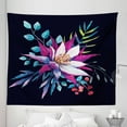 thumbnail image 1 of Flowers Tapestry, Colorful Watercolor Painting of Tropical Flowers and Branches, Fabric Wall Hanging Decor for Bedroom Living Room Dorm, 5 Sizes, Dark Blue Grey and Multicolor, by Ambesonne, 1 of 1