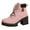 Pink, variant on Knee High Boots Women TKYCMSUAKI Ankle Boots for Womens Combat Boots Dressy Stacked Chunky Heel Cutout Side Zipper Booties Fashion Pointed Toe Fuzzy Suede Ankle Bootie