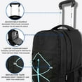 thumbnail image 3 of J World Lash Laptop Rolling Backpack (19 inch), Black/Blue, 3 of 8