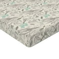 thumbnail image 4 of Ambesonne Bird Print Fitted Sheet, Flying Animal on Branch, Twin Size, Off White Taupe Seafoam, 4 of 5