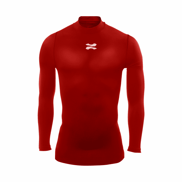 Playera Deportiva Manga Larga Unisex Licra de Compresion Comoda y Fresca rojo M ZAPARI Licra Deportiva Bodega Aurrera en linea