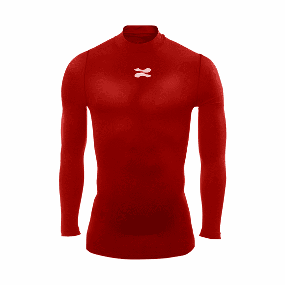 Playera Deportiva Manga Larga Unisex Licra de Compresion Comoda y Fresca rojo ZAPARI Licra Deportiva