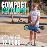 Large Folding Kick Scooter for Adults and Teens – Adjustable Handlebar – Big 200mm Wheels – Lightweight Durable Frame – Madd Gear Kruzer 200