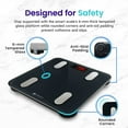 thumbnail image 6 of Etekcity Body Fat Scale, Digital Smart Bathroom Scale for weight body fat, BMI and Weight Loss, Sync 13 Data with Other Fitness Apps, 400 lbs Capacity, 11.8x11.8 Inch, Black, 6 of 11