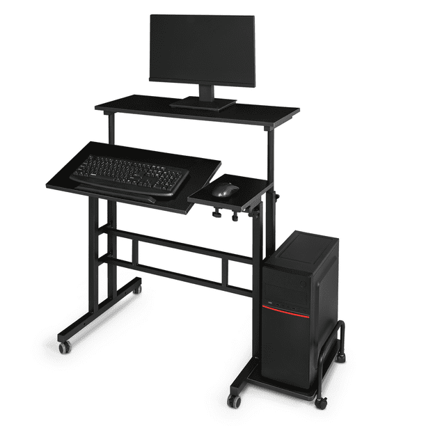 Magshion Complete Computer Workstation Desk, Rolling Laptop Table with ...