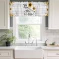 thumbnail image 3 of Sunflowers Rod Pocket Curtain Valance, Farmhosue You Are My Sunshine Wooden Grain Farmhouse Window Valance for Living Room, Bedroom, Kitchen 54"W x 18"L, 3 of 9