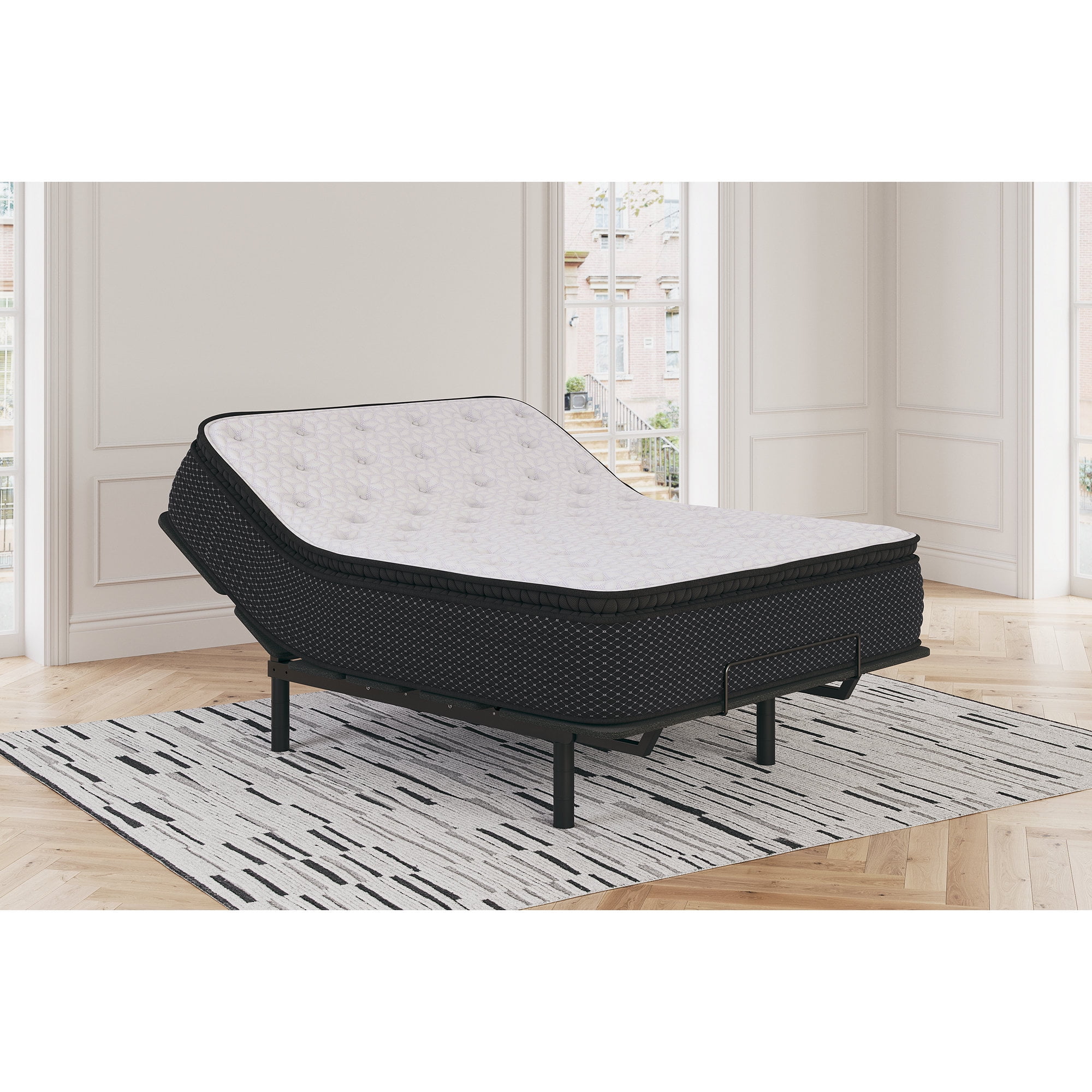 Signature Design by Ashley Queen Size Limited Edition 13" Pillow Top Hybrid Mattress with Lumbar Support Gel Memory Foam, White