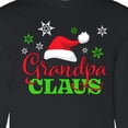 thumbnail image 4 of Inktastic Grandpa Claus with Christmas Santa Hat and Snowflakes Long Sleeve T-Shirt, 4 of 5