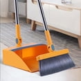 thumbnail image 4 of 2-Piece Orange Broom And Dustpan Set With Soft, Hair-Resistant Bristles & Efficient Squeegee Edge, Ergonomic Handles For Quick Floor Sweeping, Mess Cleaning, Pet Hair Pickup For, 4 of 5