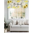 thumbnail image 5 of Valances for Windows Sunflower Bee Kind Rod Pocket Cafe Window Treatments Valance Curtains for Kitchen Bathroom Laundry Basement Windows 60"x18", 5 of 9