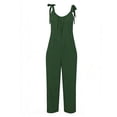 thumbnail image 3 of Tauxra Jumpsuits for Women Sleeveless Wide Leg Romper Pockets Adjustable Ties Soft Solid Color 1-Piece Overalls Summer, 3 of 4