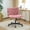Teddy Velvet | Pink, variant on Studyset Wide Seat Desk Chair with Wheels, Criss Cross Legged Home Office Chair with Rocking Function & Adjustable Height, Comfy Swivel Armless Chair, 300lbs Capacity, Bedroom Vanity Chair