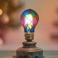 thumbnail image 5 of Stained Glass Light Bulb Hand-Painted Warm White Led Bulb with 4w Energy-Saving Design, E26 Base for Home, Christmas, and Party Ambient, 5 of 7