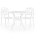 thumbnail image 2 of vidaXL 3 Piece Bistro Set Cast Aluminium White, 2 of 12