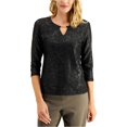 thumbnail image 1 of JM Collection Womens Textured Pullover Blouse black L, 1 of 1