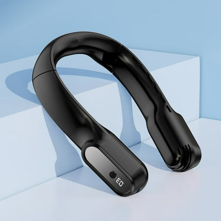 

Josen Portable Neck Fan Personal Fan Bladeless Fan 3000mAh Hands-Free USB Rechargeable Battery Operated Cooling Hanging Fan Quiet Neck Cooler for Women Men Office 3 Speeds - Black