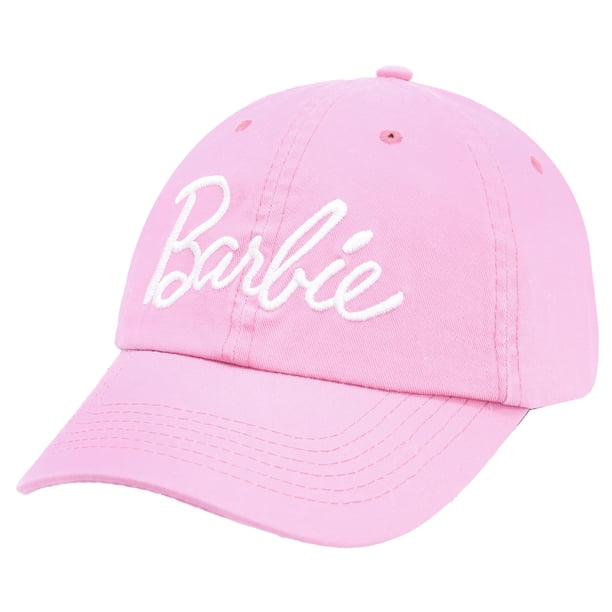 Gorra de béisbol Barbie a la moda para niñas, gorra de algodón rosa para niñas de 5 a 13 años, gorra ajustable con cierre a presión para el patio de recreo, viajes, uso diario