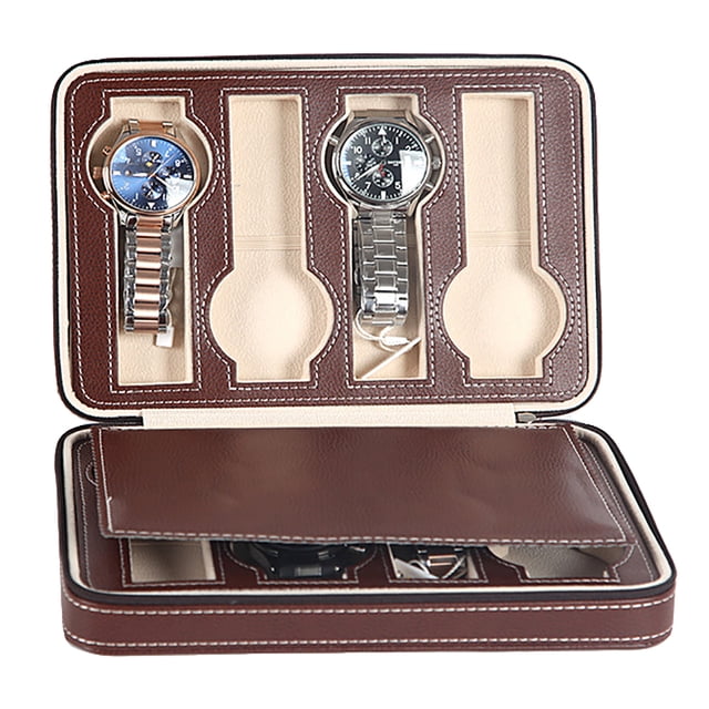Coofit Watch Box Portable Multipurpose Zipper Closure Watch Organizer Watch Travel Case
