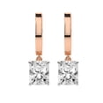 thumbnail image 3 of IGI Certified 6 Carat Radiant Shape Lab Grown Diamond Earrings | 18K Rose Gold | Midnight Charms Hoop Lab Diamond Earrings | Prong Setting | FG-VS1-VS2 Quality Friendly Diamonds, 3 of 5