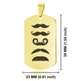 thumbnail image 2 of Stainless Steel Mustache Dad Dog Tag Keychain Circle Ring, 2 of 2