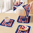 thumbnail image 5 of 4th of July Blue Star Pot Holders for Kitchen Heatproof Potholder, 4 Pack Red Stripes Patriot Independence Day Hot Pads Multipurpose Oven Pads Cloth Potholders Trivet for Cooking and Baking, 5 of 8