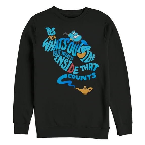 Men's Aladdin Genie Inside Counts  Sweatshirt Black 2X Large