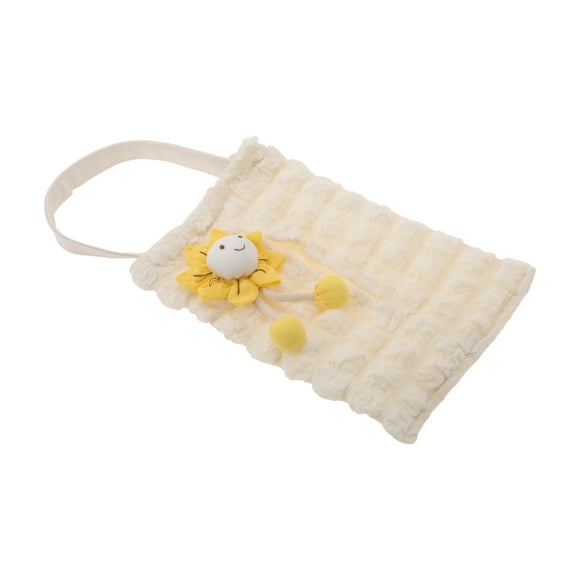 Organizador de caja de pañuelos para automóvil Unique Bargains, caja de pañuelos de peluche en forma de pastel, 10.63"x7.09"x1.97" color beige, 1 pieza