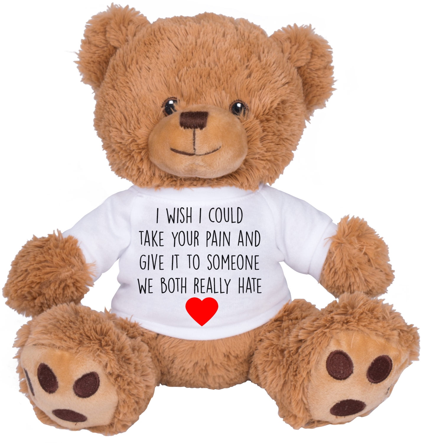 Take Your Pain Bear Get Well Sick Gift: 8 Inch Brown Teddy Bear Stuffed  Animal 