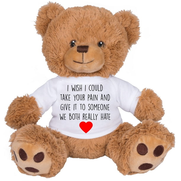 Take Your Pain Bear Get Well Sick Gift 8 Inch Brown Teddy Bear Stuffed Animal