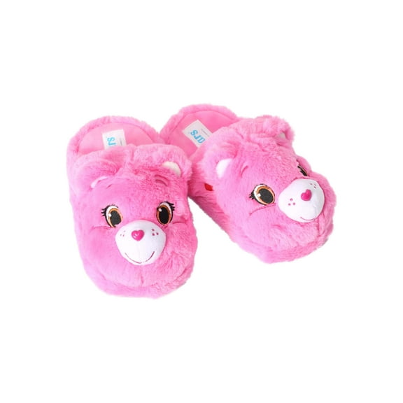 FUN Costumes Cheer Bear Care Unisex Slippers with Anti-Skid Sole, Scuff Style, Pink, Size L & XL