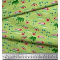 thumbnail image 3 of Soimoi Green polyester Crepe Fabric Palm Tree,Crab & Fish Ocean Print Sewing Fabric Yard 42 Inch Wide, 3 of 3