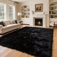 thumbnail image 3 of Area Rugs for Living Room Bedroom, 9ft x 12ft Soft Fluffy Shag Indoor Floor Carpet for Living Room Bedroom Dining Room Office, Black, 3 of 7
