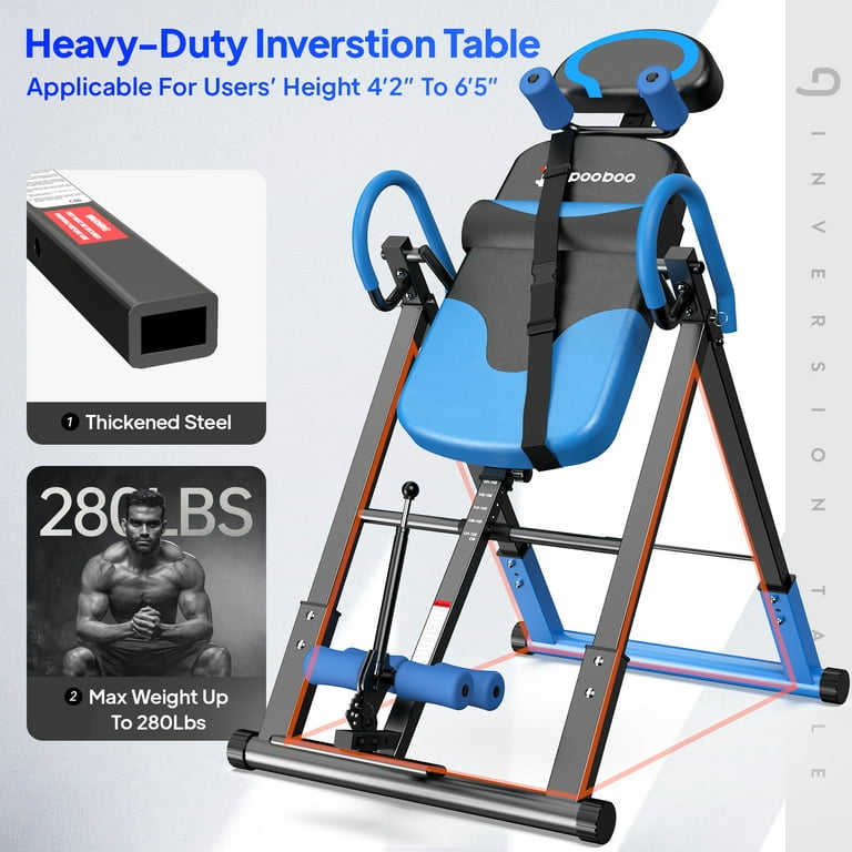 Pooboo Inversion Table Back Therapy Reflexology Heavy Duty