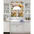 thumbnail image 3 of Vintage Sunflower Swag Kitchen Curtains Sets for Windows 24 Inch Length, Spring Summer Botanical Floral Rustic Short Window Curtain Panels Swags Valances and Tiers 3 Piece Set for Cafe/Dining Room, 3 of 5