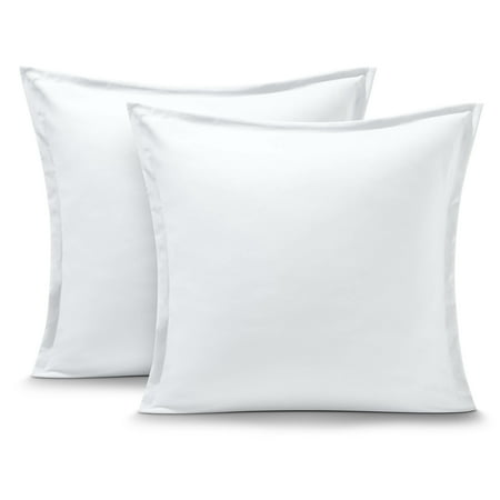 Bare Home Pillow Sham Set - Premium 1800 Collection - Double Brushed - Euro, White